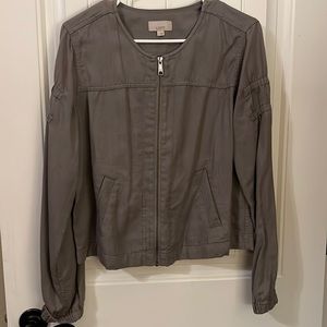 Loft Gray Bomber Jacket Size S